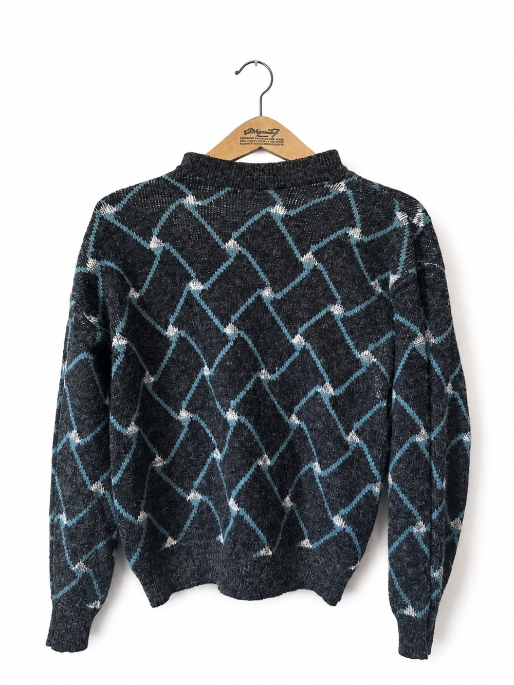 Design Studio Men's Fuzzy Sweater Size M Blue Grey‎ Casual Eclectic 90s Comfy